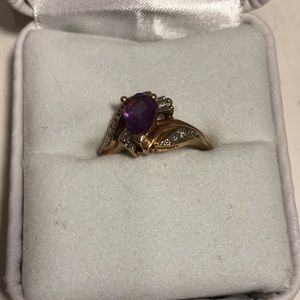 Amethyst and Diamond Ring